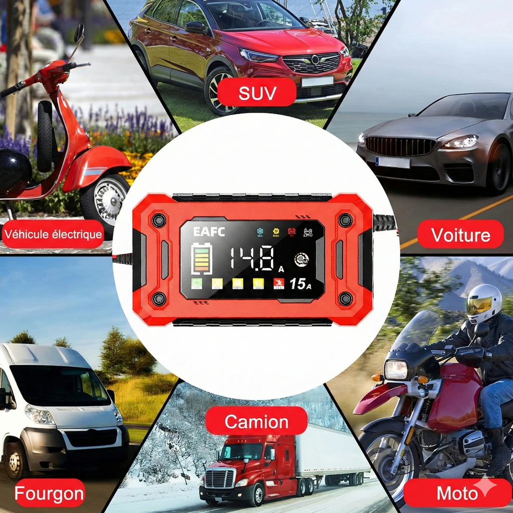 Chargeur batterie intelligent 12V 15A | GarageDiscount31 - photo produit 7
