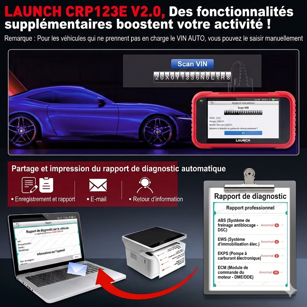 Valise diagnostic LAUNCH CRP123E V2.0 | GarageDiscount31 - photo produit 5