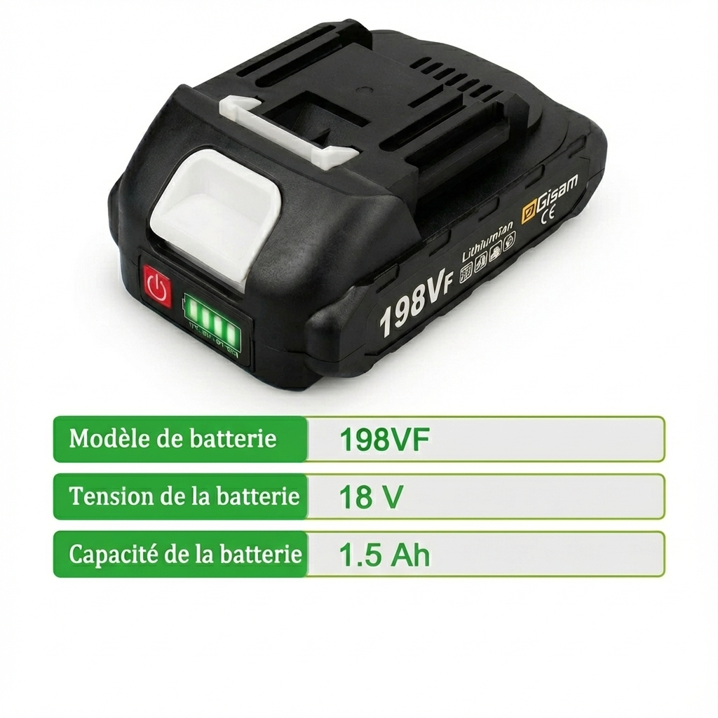 Batterie Rechargeable Gisam 18V Li-ion | Compatible Outils Makita Série B
