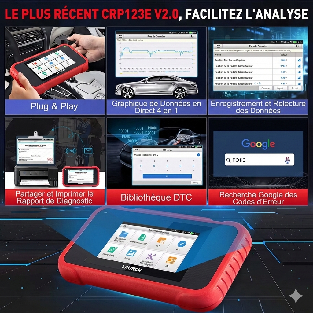 Valise diagnostic LAUNCH CRP123E V2.0 | GarageDiscount31 - photo produit 3
