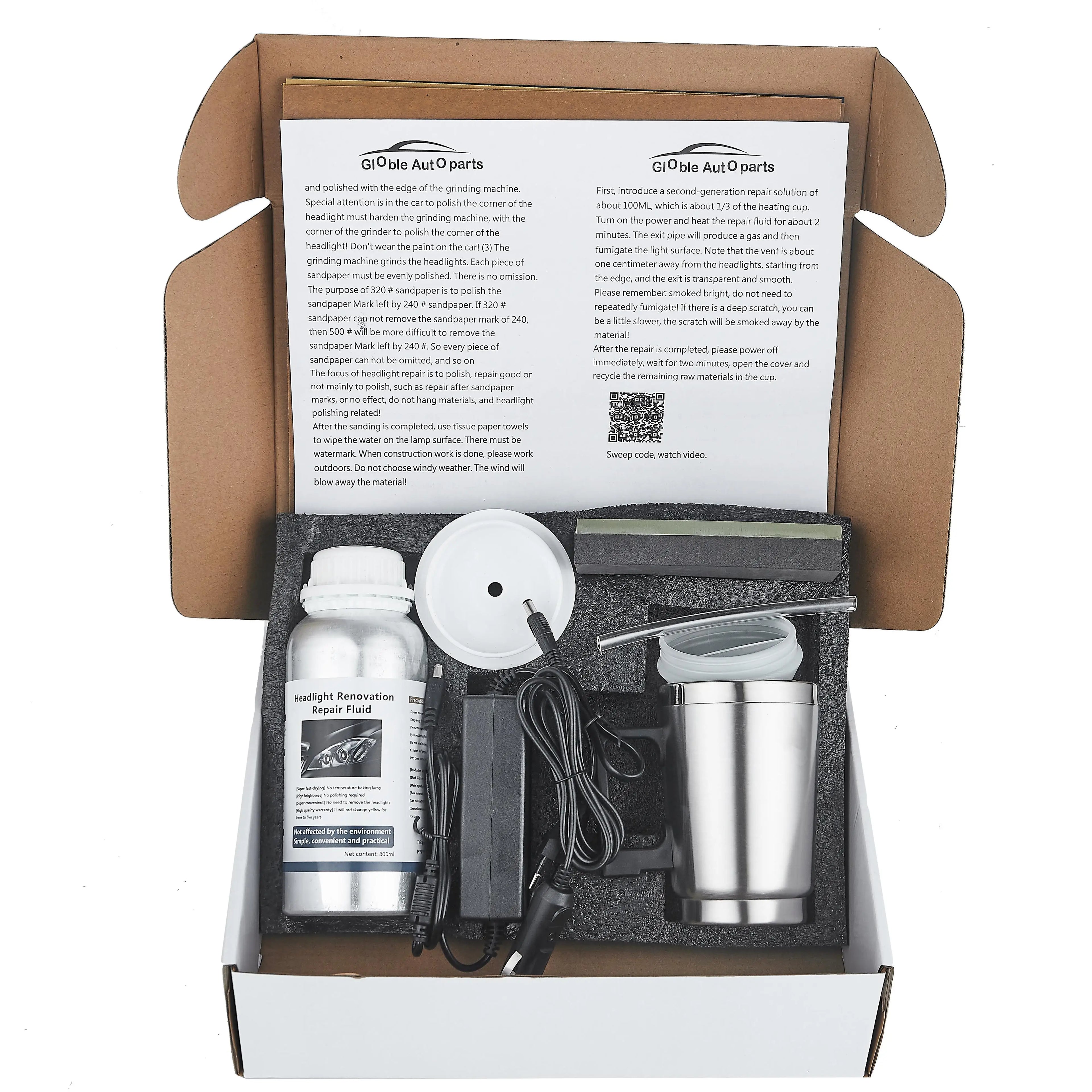 Kit de Rénovation de Phares Voiture – Polissage & Revêtement Hydrophobe 800g