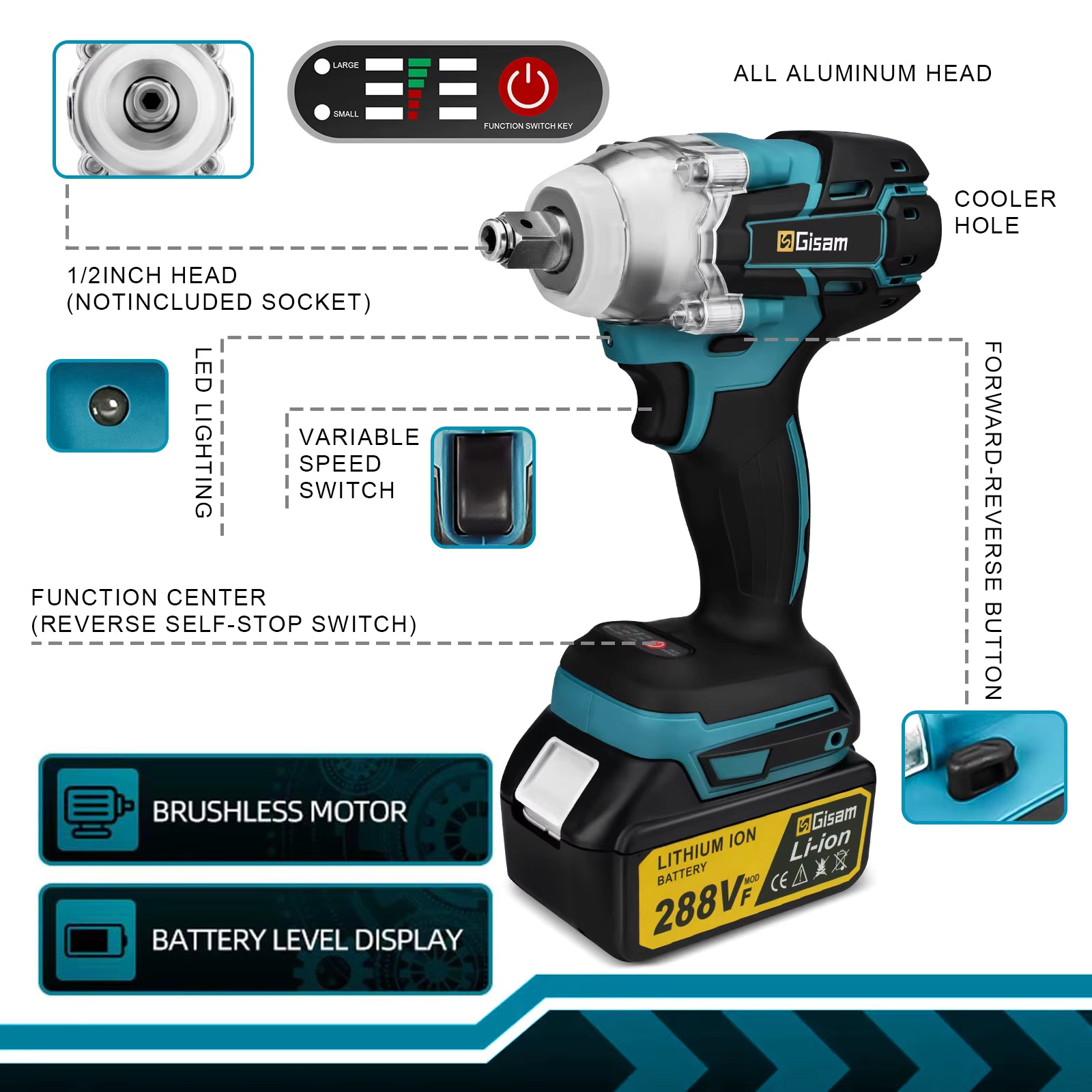 Clé à Choc Sans Fil Brushless 18V – 520 Nm | Compatible Makita