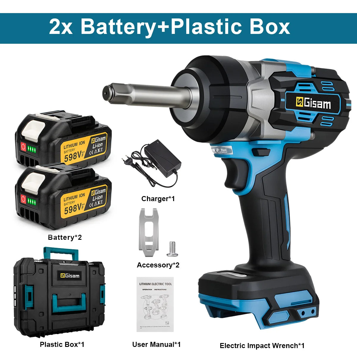 Clé à Choc Brushless 18V – 2800 Nm Arbre Long | Compatible Makita