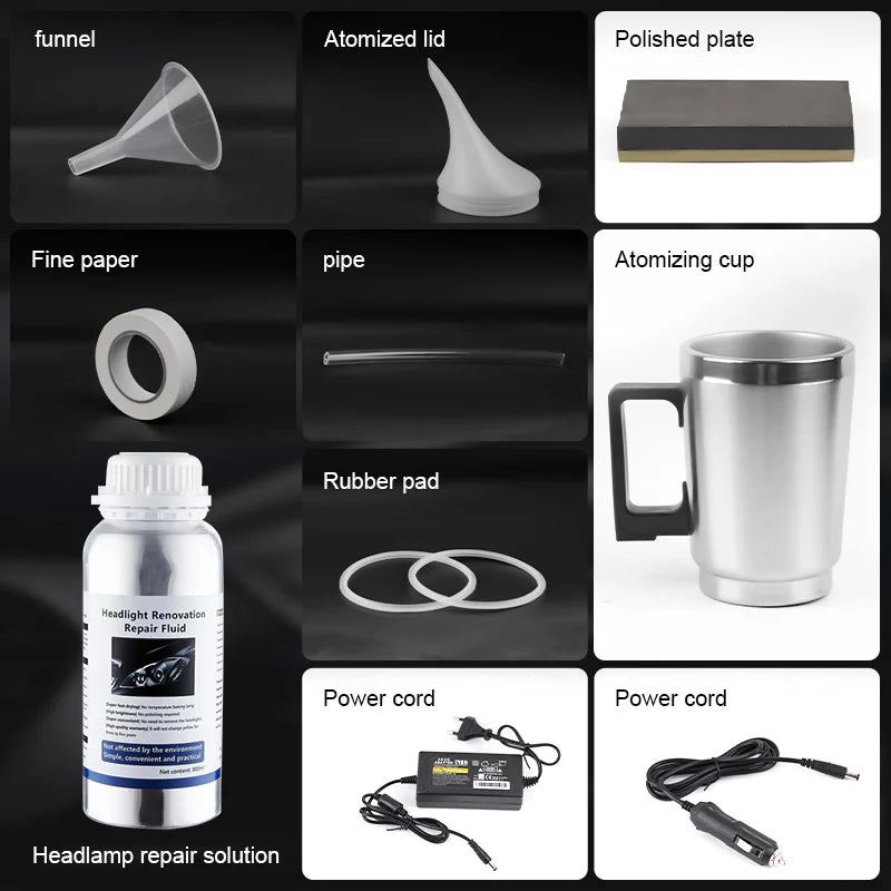 Kit de Rénovation de Phares Voiture – Polissage & Revêtement Hydrophobe 800g