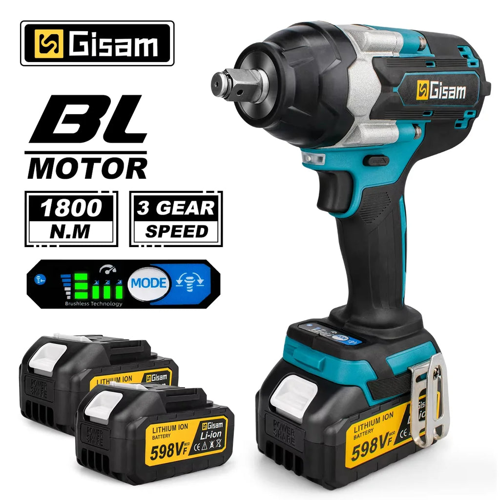 Clé à Choc Brushless 1800 Nm – Semi-Pro | Compatible batteries Makita