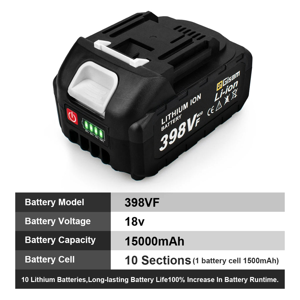 Batterie Rechargeable Gisam 18V Li-ion | Compatible Outils Makita Série B