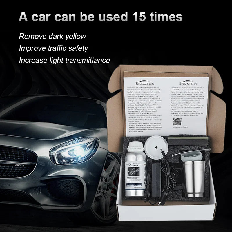 Kit de Rénovation de Phares Voiture – Polissage & Revêtement Hydrophobe 800g