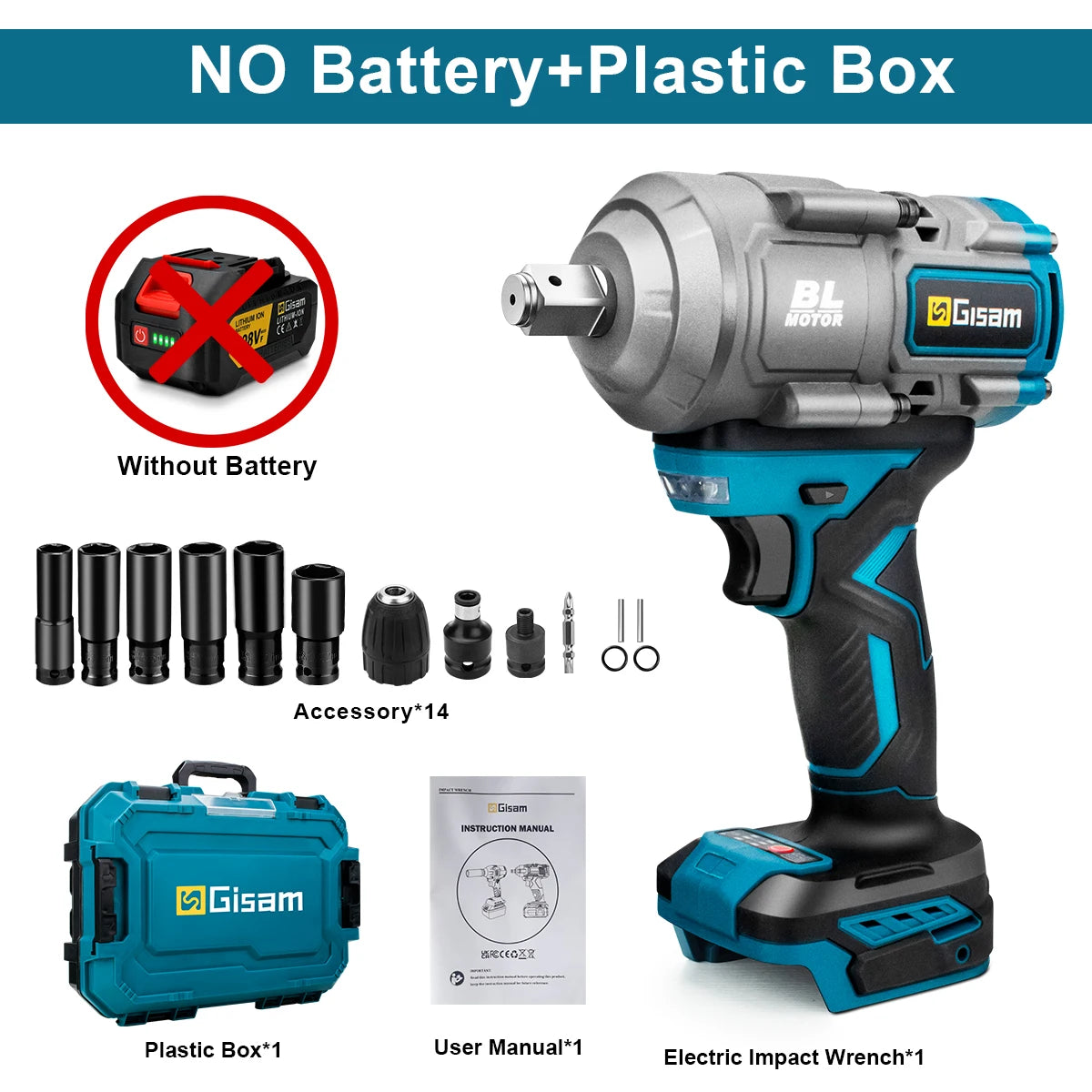 Clé à Choc Brushless – Gamme Pro – 2000 Nm - Coffret & accessoires | Compatible batteries Makita