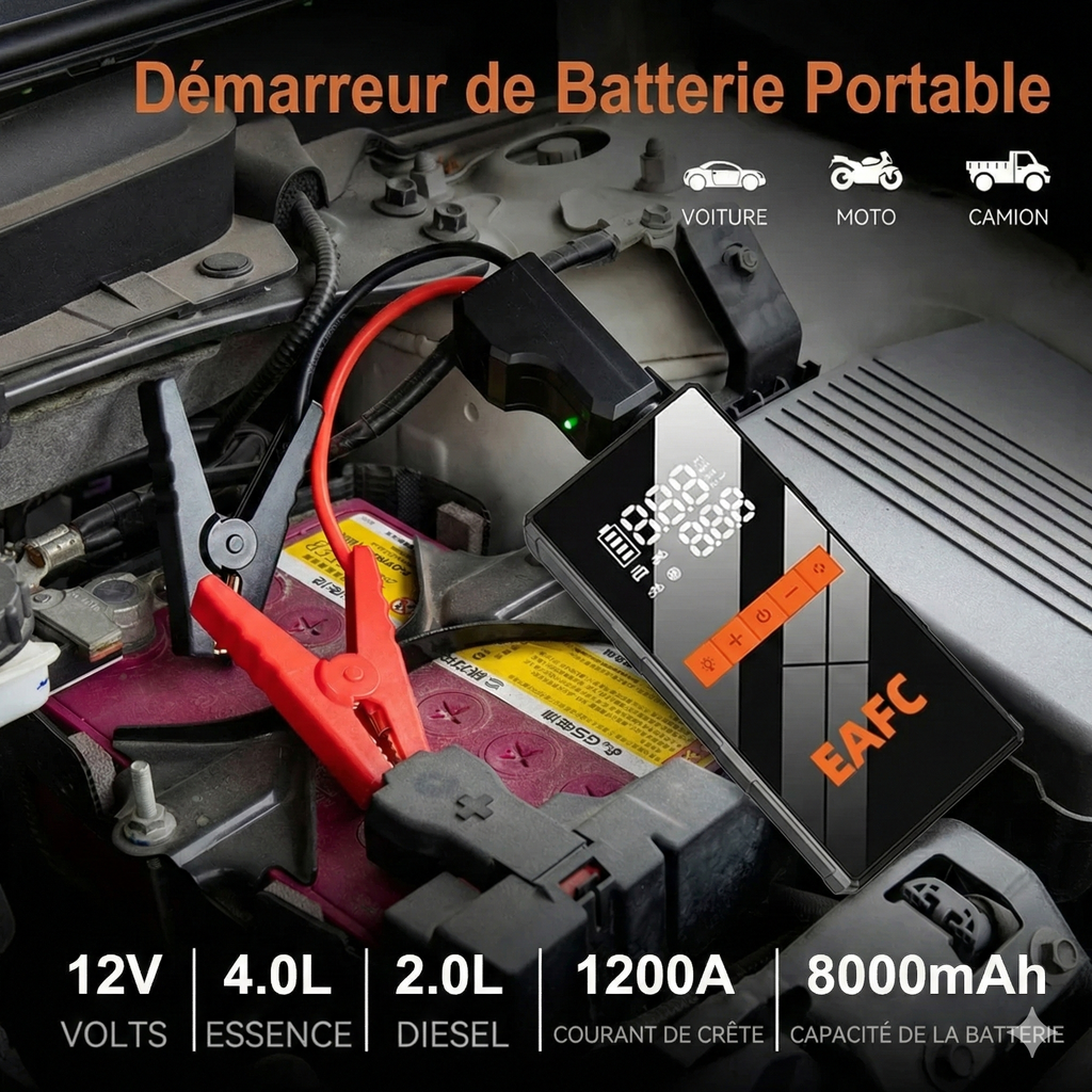 Booster demarrage 1200A compresseur | GarageDiscount31 - photo produit 2